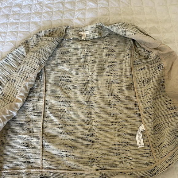 Eileen Fisher Cream and Black Cotton Jacket - Picture 6 of 8